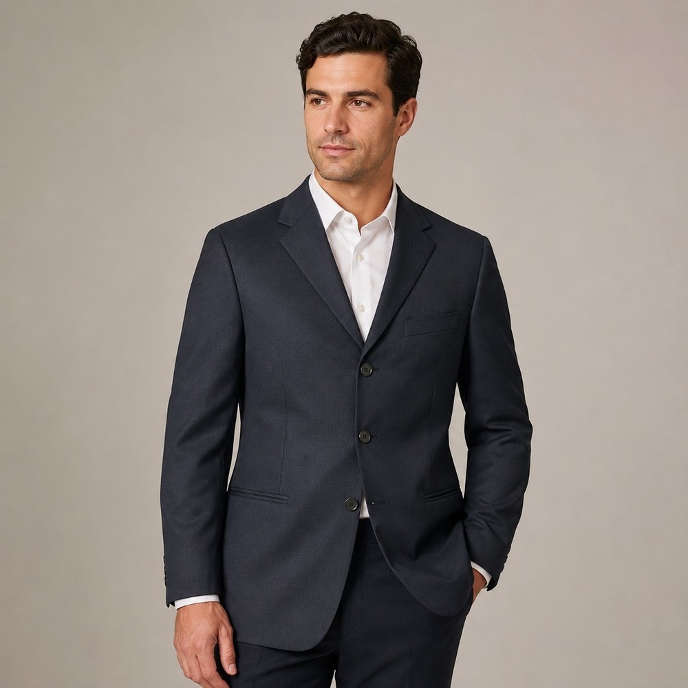 DKNY Essentials Charcoal Gray Blazer Men's 40S 100% Wool Preppy 90s Office Sleek